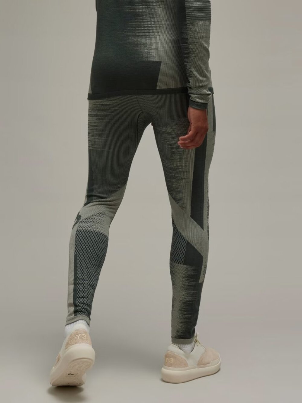 Adidas Y-3 Engineered Knit Tights Leggings Black Grey Large HY5876